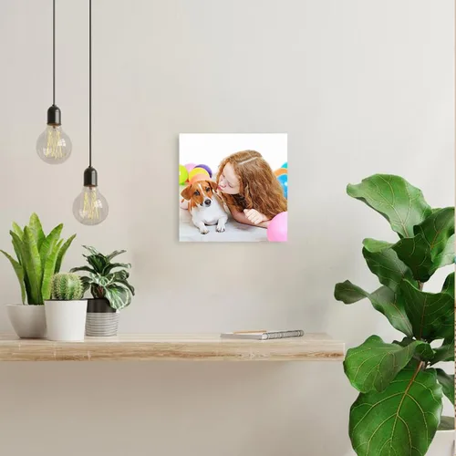 Vista 3 de Impresiones en lienzo personalizadas con tus fotos de 8 x 8 pulgadas, imágenes de lienzo personalizadas enmarcadas, arte de pared, regalos