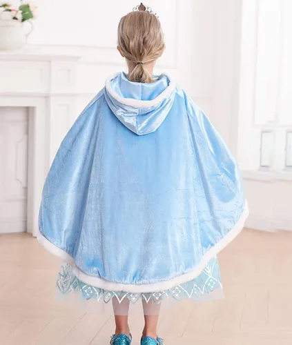 Vista 4 de iTVTi capa de princesa con capucha para niña, disfraz, para Halloween, Navidad, carnaval, cosplay