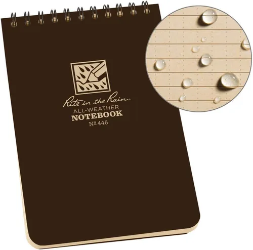 Vista 19 de Rite in the Rain Cuaderno de espiral superior resistente a la intemperie, 4 x 6 pulgadas, cubierta verde, patrón universal, paquete de 6