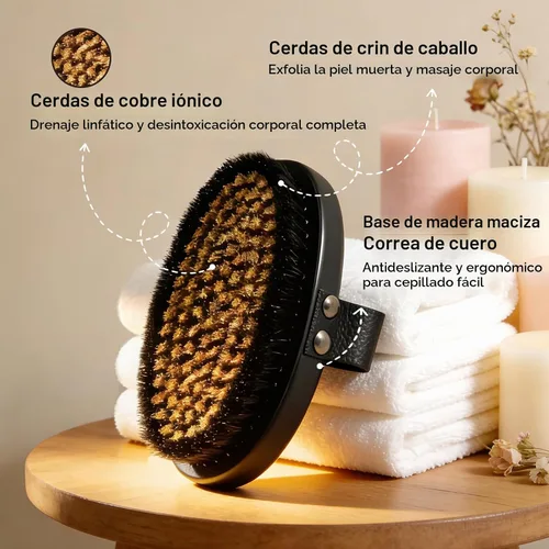Vista 3 de Gracekey Cepillo seco de cobre iónico para celulitis, drenaje linfático