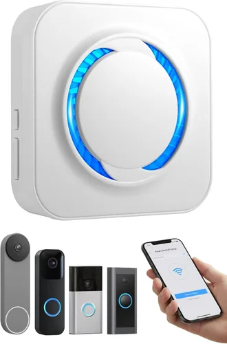 Vista 8 de Extensor de timbre inalámbrico Wi-Fi para Ring, Blink, timbres de video Google Nest, compatible con Alexa, configuración sin cables, conexión a