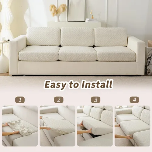 Vista 6 de Fundas de cojín para sofá seccional, fundas elásticas para sofá modular en forma de L, funda de cojín lavable, fundas de asiento suaves