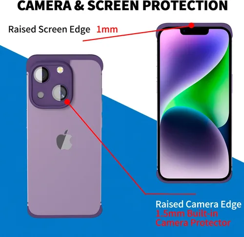 Vista 4 de Funda delgada sin marco, con protector de lente de cámara integrado, ultrafina, ligera, minimalista, a prueba de golpes, funda protectora