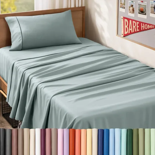 Vista 39 de Bare Home Juego de Sábanas Twin - Sábanas de Cama de Microfibra Ultra-Suave 1800 - Doble Cepillado - Bolsillos Profundos - Ajuste Fácil - Extra