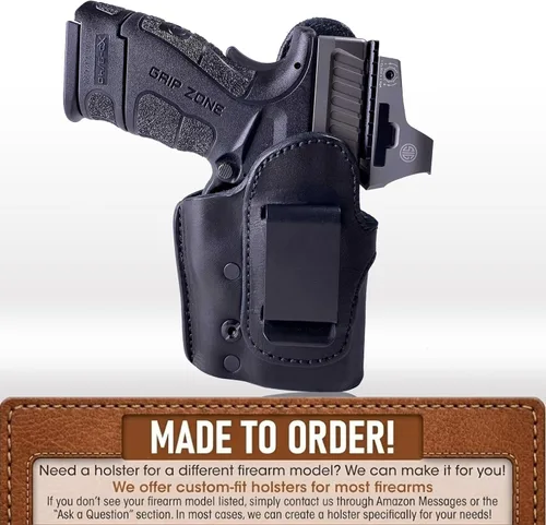 Vista 2 de Urban Carry LockLeather IWB RMR/RDS Holster - Right Handed Secure & Comfortable Leather/Polymer Hybrid Design for Optimal Comfort Compatible with