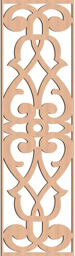 Vista 103 de 9 3/8"W x 24 3/8"H x 1/4"T Bellaire Decorativos Paneles de pared de madera calado, abedul