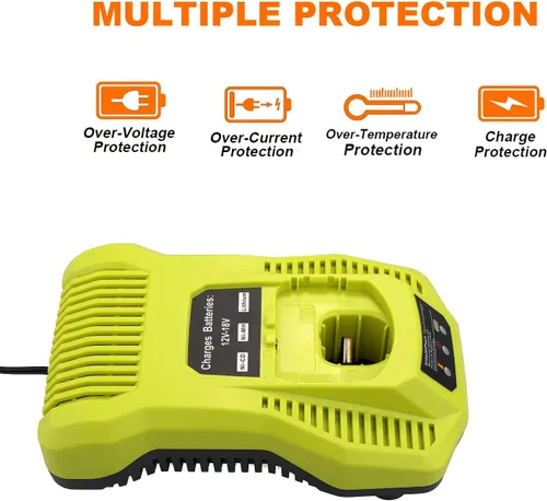 Vista 5 de SKYON 18V P117 Rapid Charger for P117 P118 P131 Battery Charger Compatible with Ryobi One+ P193 P192 P191 P190 P189 P194 P145 P102 P107 P108 PBP007