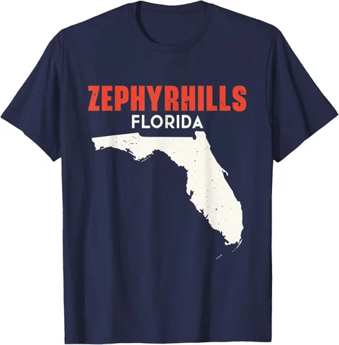 Vista 18 de Zephyrhills Florida USA State America Travel Floridian T-Shirt, Negro