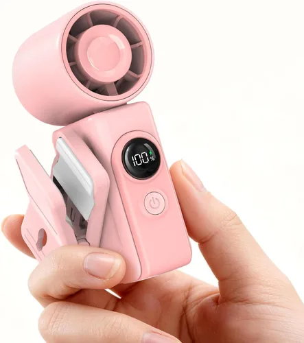 Vista 11 de Ventilador portátil con clip para cochecitos, mini ventilador de viaje Marfil