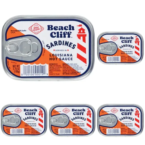 Vista 27 de Beach Cliff Sardinas Silvestres en Salsa Picante de Louisiana, lata de 3.75 oz - 14g de proteína por porción - Sin gluten, apto para dieta keto