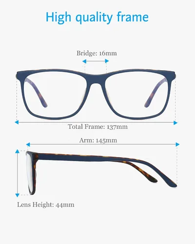 Vista 3 de ANRRI Lentes de bloqueo de luz azul, antifatiga ocular, marco de gafas de acetato de moda con estampado de tortuga interior para mujer