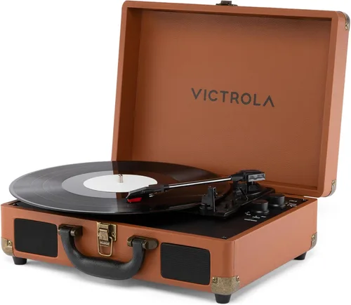 Vista 14 de Victrola Journey II (Modelo 2025) – Reproductor de Discos de Maleta Bluetooth – Altavoces Estéreo Integrados con Bajo Mejorado, Tocadiscos de 3