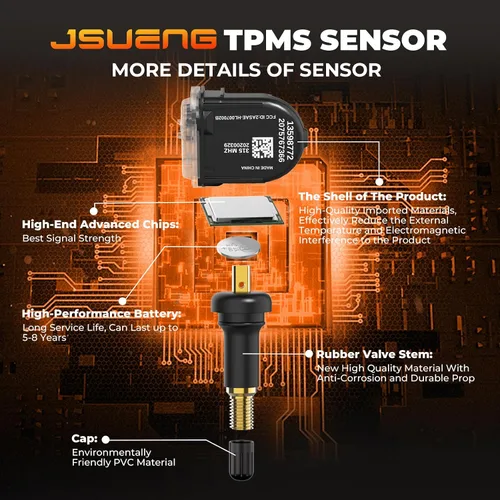Vista 3 de Sensor TPMS, sistema de monitor de presión de neumáticos de 315 Mhz