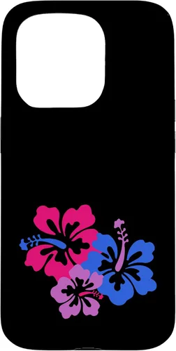 Vista 14 de Bisexual Bi Pride Sutil Hibiscus Flower Hawaii LGBT LGBTQ Funda para iPhone 16