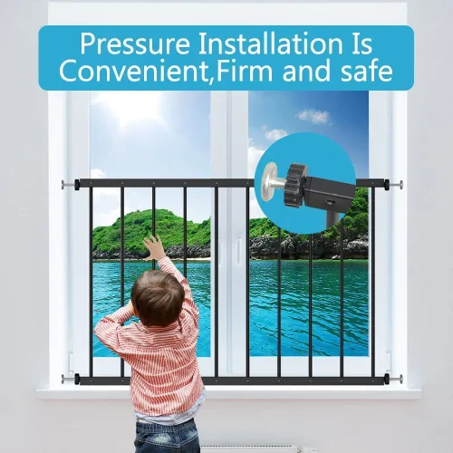 Vista 4 de WAOWAO Protectores de seguridad de ventana negros para niños, niños y niños pequeños, a prueba de mascotas, extra ancha, color blanco, protección