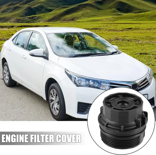 Vista 2 de X AUTOHAUX Cubierta negra del casquillo del filtro del motor del aceite del coche para Toyota para Lexus para Scion para Pontiac 15620-0T010