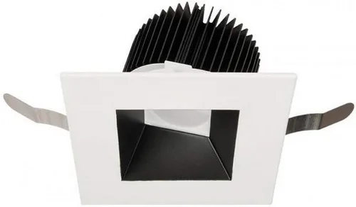 Vista 3 de WAC Lighting R3ASWT-A835-BKWT Aether Square Wall Wash Trim con luz LED Motor Flood 50 Beam 3500K, negro blanco