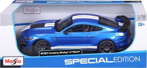 Vista 8 de Maisto 1:18 Edición Especial 2020 Mustang Shelby GT500, naranja, azul surtidos