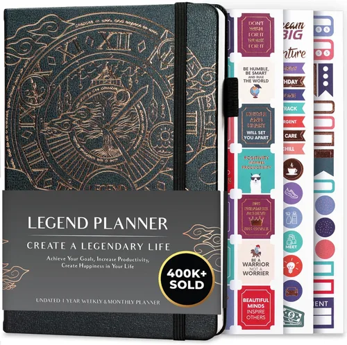 Vista 12 de Planificador Legend – planificador de vida semanal y mensual sin fecha para alcanzar tus objetivos y vivir feliz. Cuaderno organizador, diario