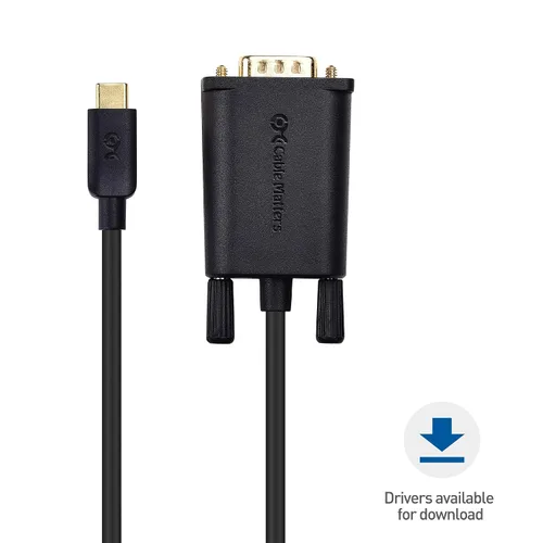 Vista 6 de Cable Matters Cable adaptador USB C a serie – 3 pies, USBC a DB9, cable USB C a RS232, compatible con Thunderbolt 5/4, compatible con Windows