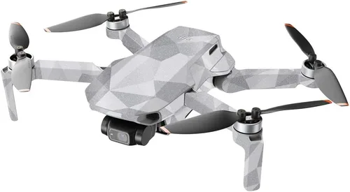Vista 2 de MightySkins brillo brillante compatible con DJI Mini 2 Drone portátil – Polígono gris Protector, duradero acabado brillante brillante Fácil
