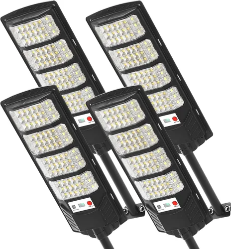 Vista 9 de Luz Solar de Calle al Aire Libre Impermeable, Luz Solar con Sensor de Movimiento, Luz LED Solar del Atardecer al Amanecer para Inundación