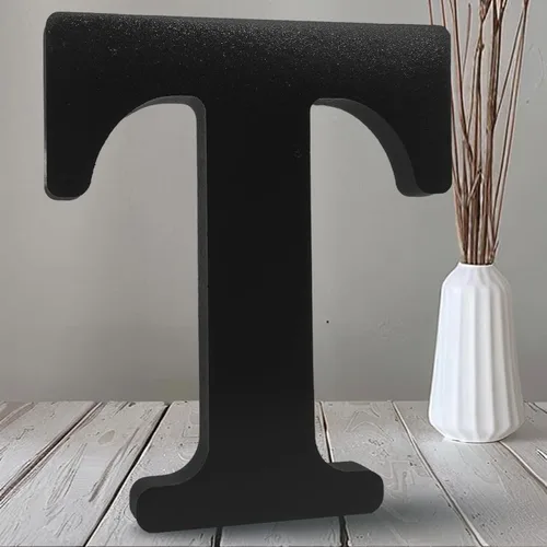 Vista 27 de AOCEAN Letras de madera negra de 10 pulgadas, letras de madera sin terminar para Halloween, letras decorativas de pie, rebanadas, decoración