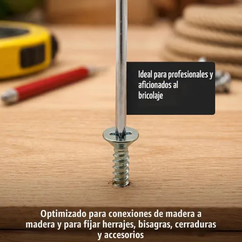 Vista 5 de BCP Fasteners 100 unidades de tornillos para madera Phillips de cabeza plana de 1/2" inoxidable #6 (BCP16)