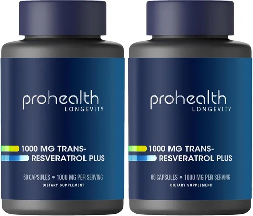 Vista 10 de ProHealth Resveratrol 1000mg Trans-Resveratrol puro Plus Quercetina, vino tinto y extracto de té verde Clínicamente estudiado para apoyar
