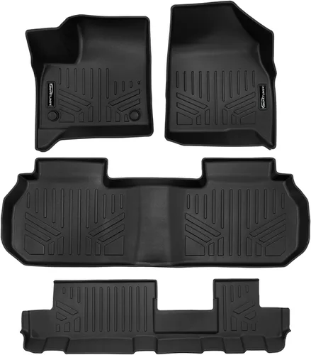 Vista 18 de SMARTLINER Juego de alfombrillas de piso de 2 filas compatibles con Chevrolet Traverse 2011-2017