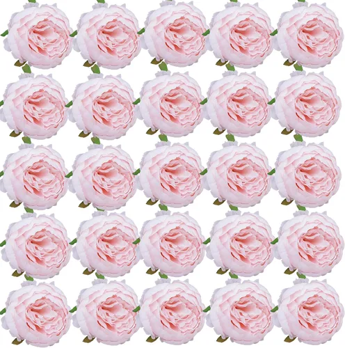 Vista 11 de FagusHome 30 piezas de peonía de seda artificiales solo cabezas sin tallos, cabezas de peonía falsas, cabezas de flores de peonía artificiales, sin
