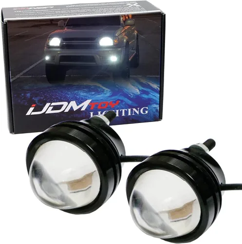 Vista 9 de iJDMTOY Lámparas proyectoras (2), color blanco o ámbar, de 5 W, CREE, redondas, para conducir, luces DRL, luces de niebla o luces de posición