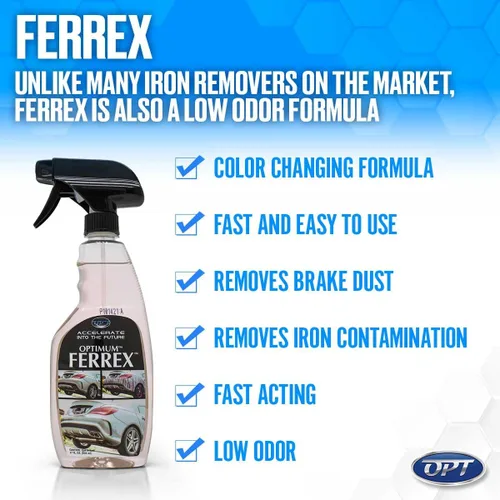 Vista 4 de Optimum FerreX - Removedor de hierro – 17 onzas, spray multiusos para detalles de automóviles actúa como un removedor de alquitrán y limpiador