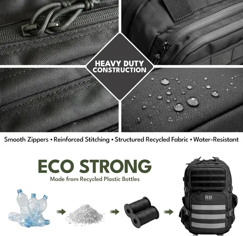 Vista 6 de Riderbag Xtreme - Bolsa de viaje táctica de 30 litros (negro) From Work to Workout, Tactical Everyday Carry, Motorcycle Commuting, Weekend Travel