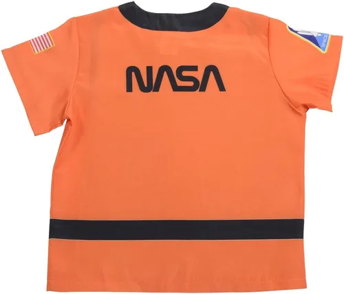 Vista 4 de Aeromax Mi primer traje de bombero, camisa fácil de colocar, de 3 a 6 años, Astronauta/Naranja, Anaranjado