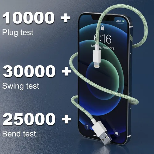 Vista 6 de Paquete de 6 [certificado MFi] para cargador de iPhone de 3/3/6/6/9 pies de largo, cable Lightning de carga rápida USB de alta velocidad, compatible