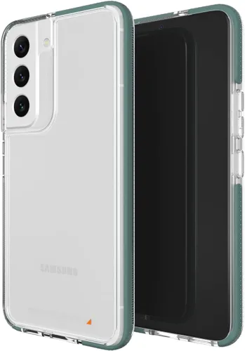 Vista 26 de ZAGG Gear4 Milan - Funda azul Aurora - que destaca el material de protección D3O para Samsung Galaxy S22