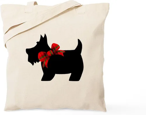 Vista 8 de CafePress American Scottie - Bolsa de compras de lona beige natural reutilizable