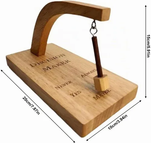 Vista 8 de MSUIINT Tomador de decisiones, balancea el péndulo estándar y encuentra la respuesta a tu pregunta, selector magnético oscilante creativo de madera