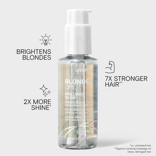 Vista 3 de Joico Blonde Life Brilliant Glow Brightening Oil For Blonde Hair Tame Frizz Boost Shine & Brilliance Add Softness & Smoothness With Monoi