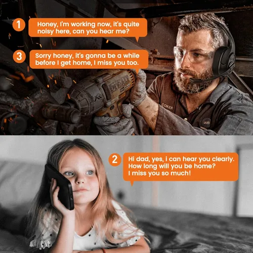 Vista 16 de EKSA Auriculares Bluetooth para conductor de camión con micrófono, auriculares inalámbricos con cancelación de ruido ambiental, alcance inalámbrico