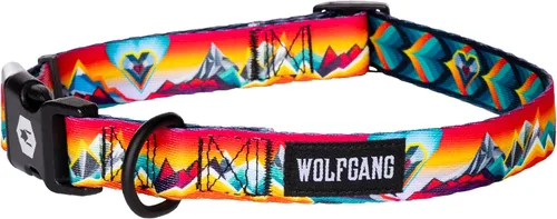 Vista 30 de Wolfgang - Collar de perro resistente y ajustable con hebilla de nailon de liberación rápida para caminar y entrenar, estampado BrookTrout, talla S