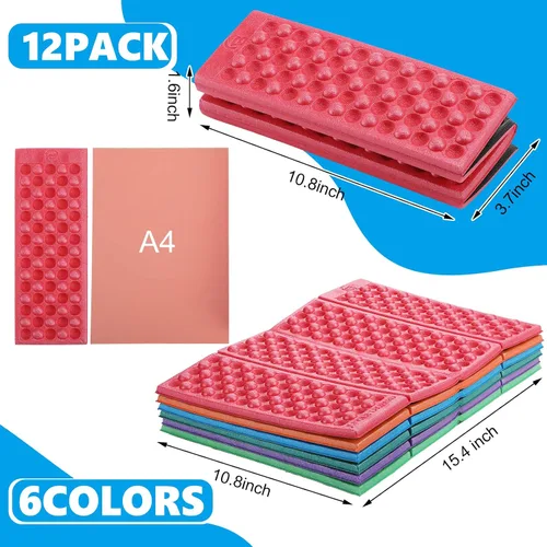 Vista 2 de Jutom Almohadilla de espuma de camping para piso, plegable, para senderismo, espuma EVA, impermeable, para asiento, silla, estadio, montañismo