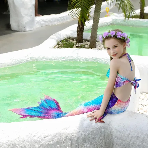 Vista 3 de Kokowaii - Sofisticado traje de baño con cola de sirena para niñas