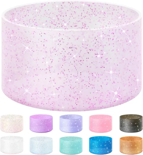 Vista 19 de Vmini Funda protectora de silicona con purpurina tipo bota, compatible con vaso térmico Stanley de 20 a 40 onzas y botella de agua Hydro Flask de 12