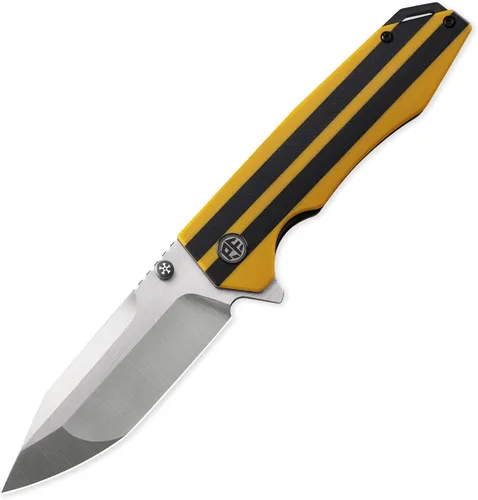 Vista 8 de Petrified fish PFP08 Mocado 3.58" K110 Cuchillo plegable de bolsillo con Amarillo negro lavado a la piedra
