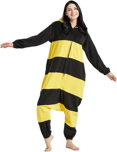 Vista 4 de SimZoo Pijama de animal para adultos, disfraz de cosplay de animales para hombres y mujeres, ropa de dormir unisex de una sola pieza