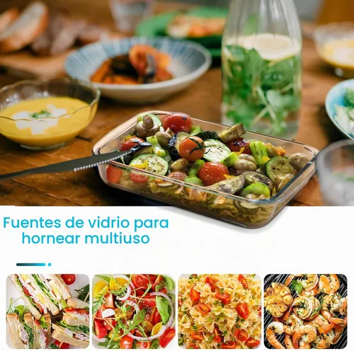 Vista 8 de NUTRIUPS Plato rectangular para hornear de vidrio pequeño 1QT, bandeja