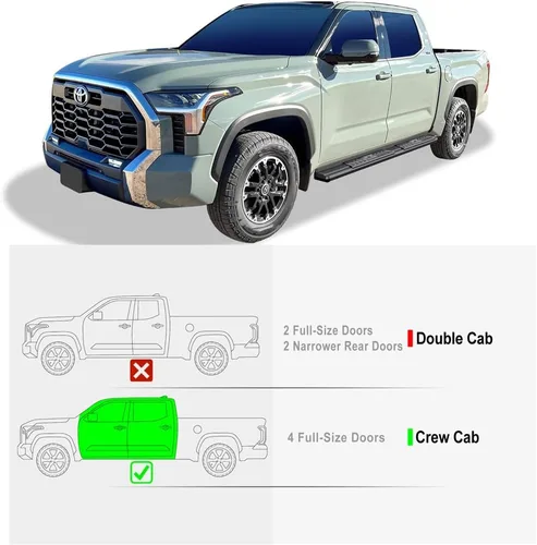 Vista 2 de APS Estribos Nerf estilo OE negro compatibles con Toyota Tundra 2022-2024 CrewMax