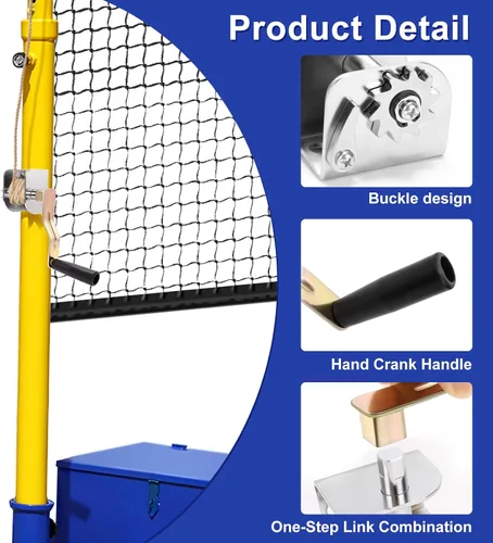 Vista 3 de Tensor de manivela, dispositivo tensor de manivela para voleibol al aire libre, bádminton y red de poste de tenis